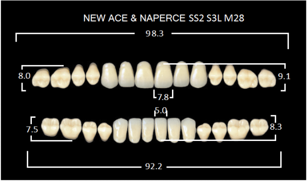 Yamahachi Gloria New Ace & Naperce A1 SS2/M28 - акриловые двухслойные зубы