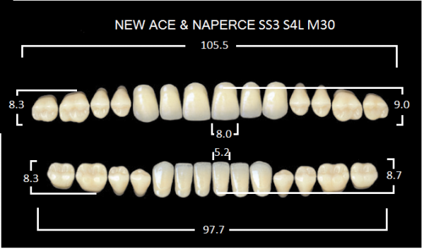 Yamahachi Gloria New Ace & Naperce A1 SS3/M30 - акриловые двухслойные зубы