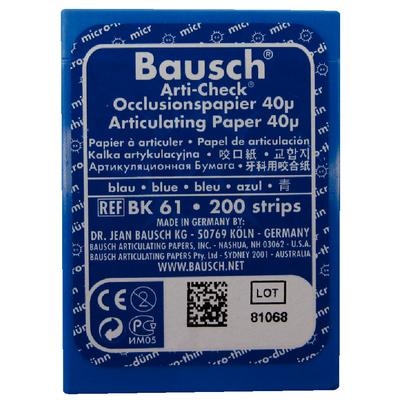 Bausch Окклюзионная бумага 40 мк, синяя, контейнер (200 листов)
