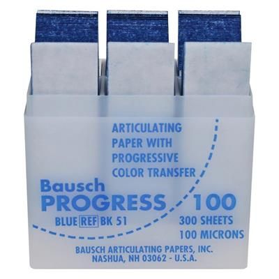 Bausch Артикуляционная бумага 100 мк, синяя, контейнер (300 листов)