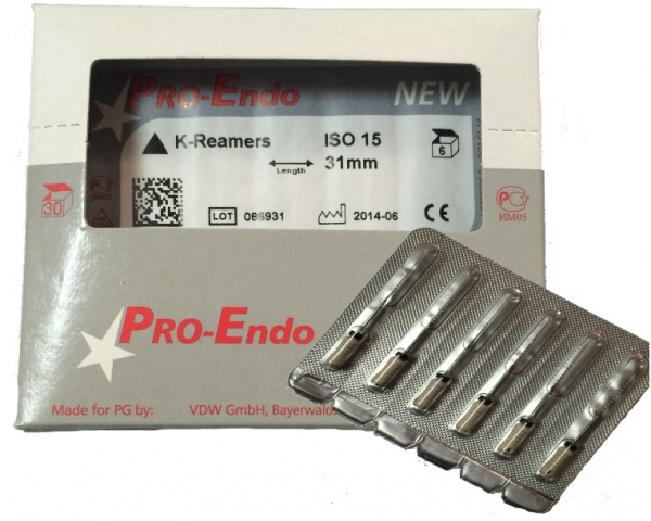 VDW Pro-Endo K-Reamers 25 мм асс. № 15-40 (6 шт.)